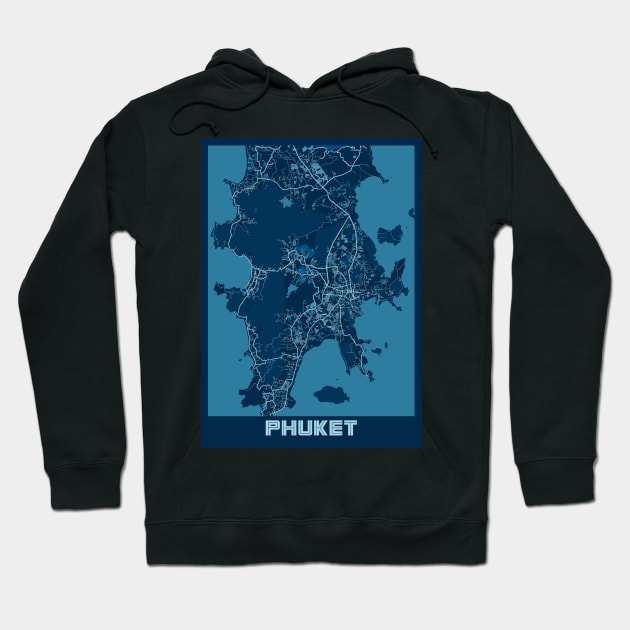 Phuket - Thailand Peace City Map Hoodie by tienstencil